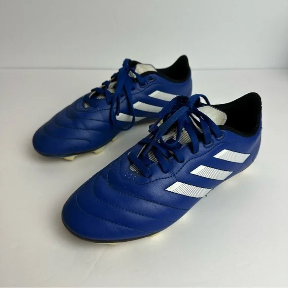 ❌SOLD❌Adidas Soccer Cleats Youth Boys Size 4 Blue White Outdoor Sports - Picture 5 of 11